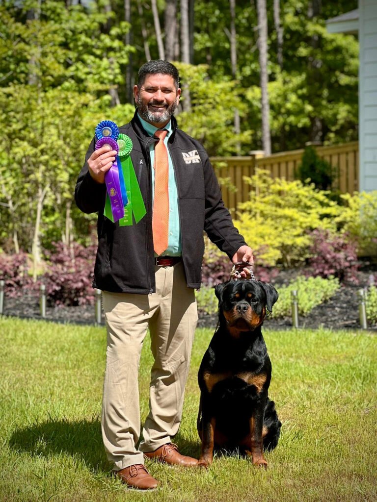 Best Rottweilers - DKV Rottweilers - German Rottweiler Puppies For Sale - DKV Rottweilers Reviews - Rottweiler Shows 1 Angel Gutierrez breeder trainer and the heart of DKV handles all Rottweiler care dog training and customer interviews the strength of our program is also supported by his dedicated family
